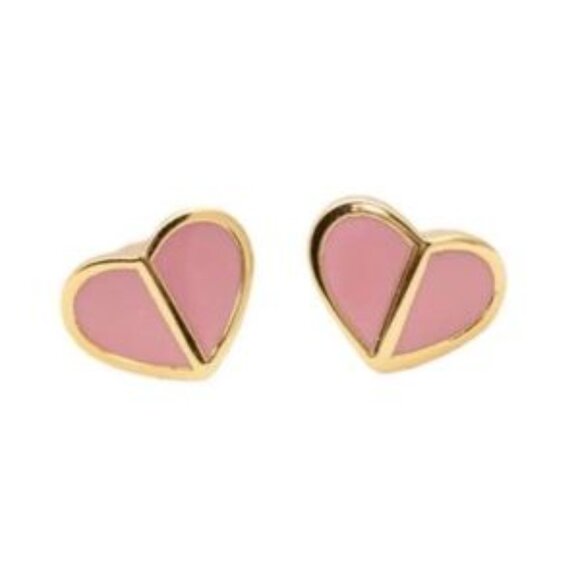kate spade Jewelry - kate spade Pink Heritage Spade Small Heart Studs/NWT